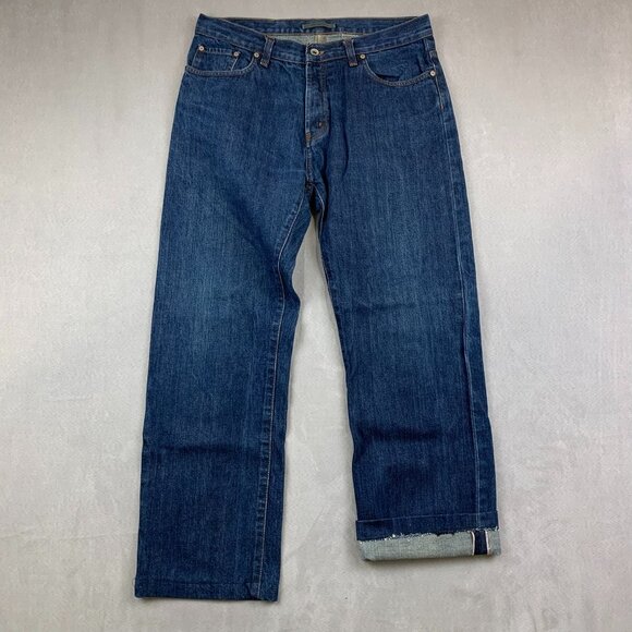 John Varvatos Men Pants 33 Blue Selvedge Jeans Authentic Fit Made In Italy 33x29 - Picture 1 of 12